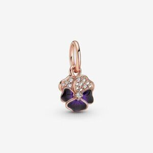 Pandora Deep Purple Pansy Flower Dangle Charm